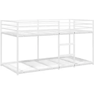 vidaXL Lit superposé sans matelas blanc 90x200 cm acier pas cher
