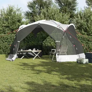 vidaXL Mosquito Net De Camping Vidaxl Avec Portes Grises Pour 8 Personnes Étanche pas cher