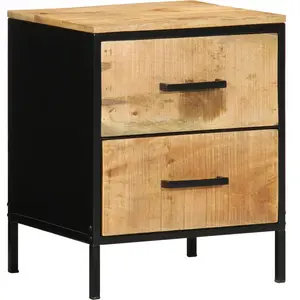 vidaXL Vidaxl Cabinet De Chevet 40x35x50 Cm Bois Massif Mangue Brut pas cher
