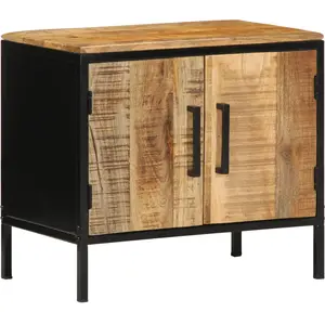 vidaXL Vidaxl Table De Chevet 50x30x45 Cm Bois Massif De Manguier Brut pas cher