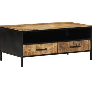 vidaXL Vidaxl Table Basse 90x50x40 Cm Bois Massif Brut De Manguier pas cher