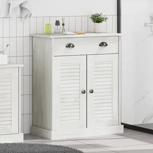 vidaXL Cabinet de salle de bain avec stockage Blanc 68 x 34 x 80 cm pas cher