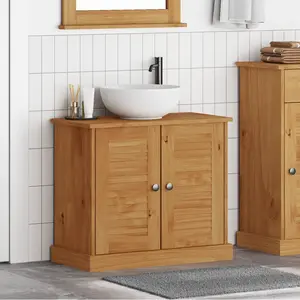 vidaXL Meubles de salle de bain marron miel 67.5 x 34 x 59 cm pas cher