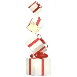 vidaXL Boîte-cadeau de décoration de Noël 80 LED blanc chaud pas cher