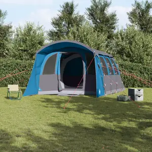 vidaXL Tente familiale avec toit Bleu et gris 576 x 325 x 213 cm pas cher