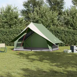 vidaXL Vidaxl Tente De Camping 5-Personnes Verte Polyester Pliable pas cher
