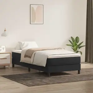 vidaXL Sommier à lattes de lit sans matelas noir 80x220 cm velours pas cher