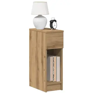 vidaXL Tables de chevet avec tiroir 2 pcs chêne artisanal 20x36x60 cm pas cher