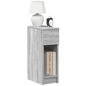 vidaXL Table de chevet avec tiroir sonoma gris 20x36x60 cm pas cher