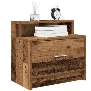 vidaXL Tables de chevet avec tiroir 2 pcs vieux bois 51x31x47 cm pas cher