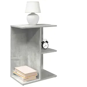 vidaXL Tables de chevet 2 pcs gris béton 46,5x29x61 cm bois ingénierie pas cher