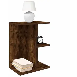 vidaXL Table de chevet chêne fumé 46,5x29x61 cm bois d'ingénierie pas cher