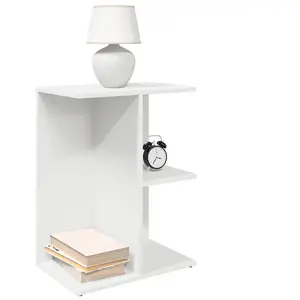 vidaXL Tables de chevet 2 pcs blanc 46,5x29x61 cm bois d’ingénierie pas cher