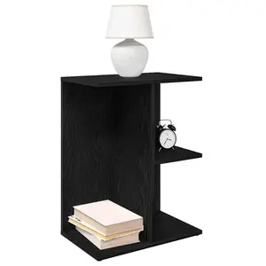 vidaXL Vidaxl Table De Chevet Chêne Noir 46,5x29x61 Cm Bois D’Ingénierie pas cher