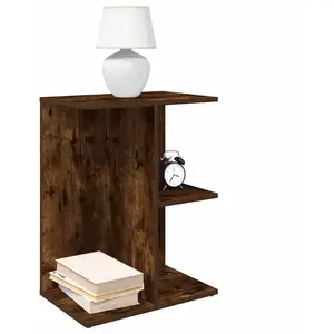 vidaXL Tables de chevet 2pcs chêne fumé 46,5x29x61cm bois d’ingénierie pas cher