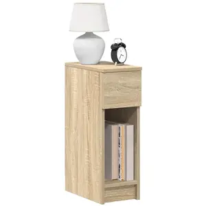 vidaXL Table de chevet avec tiroir chêne sonoma 20x36x60 cm pas cher