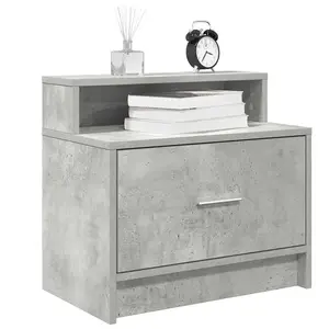 Comparateur de prix : vidaXL Table de chevet avec tiroir gris béton 51x31x47 cm