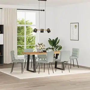 vidaXL Chaises à manger lot de 6 gris clair velours pas cher