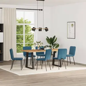 vidaXL Chaises à manger lot de 6 bleu velours pas cher