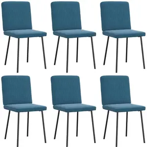 vidaXL Chaises à manger lot de 6 bleu velours pas cher