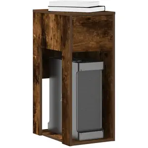 vidaXL Support de tour d'ordinateur et tiroir chêne fumé 30x44x74 cm pas cher