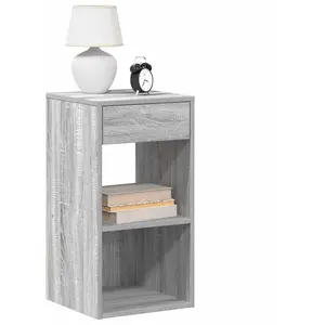 vidaXL Tables de chevet avec tiroir 2 pcs sonoma gris 35x34x66,5 cm pas cher