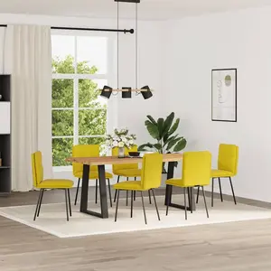 vidaXL Chaises à manger lot de 6 jaune velours pas cher