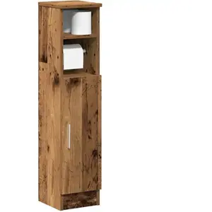 vidaXL Meuble de salle de bain avec porte-rouleau vieux bois pas cher