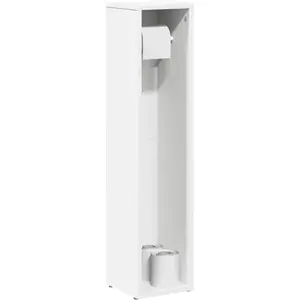 Comparateur de prix : vidaXL Meuble de salle de bain avec porte-rouleau blanc 20,5x20x90 cm