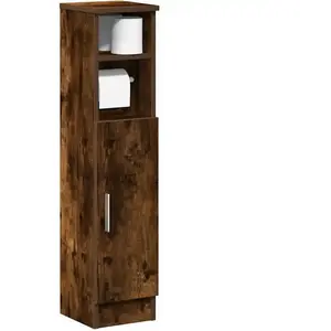 vidaXL Meuble de salle de bain avec porte-rouleau chêne fumé pas cher