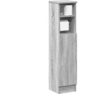 vidaXL Meuble de salle de bain avec porte-rouleau sonoma gris pas cher