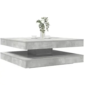 vidaXL Table basse rotative à 360 degrés gris béton 90x90x34,5 cm pas cher