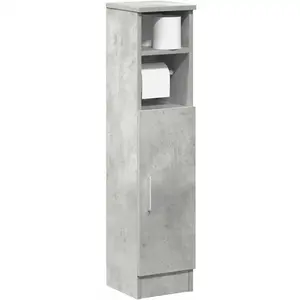 vidaXL Meuble de salle de bain avec porte-rouleau gris béton pas cher