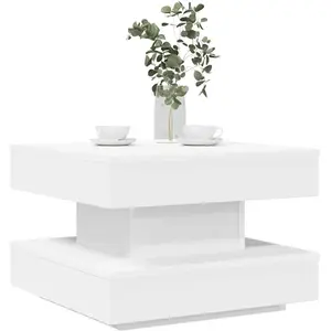 vidaXL Table basse rotative à 360 degrés blanc 50x50x34,5 cm pas cher