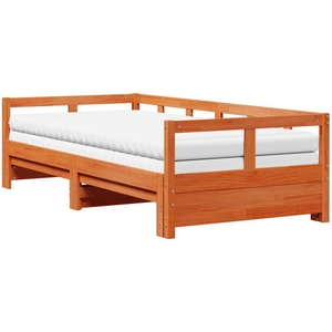 vidaXL Lit de jour et lit gigogne et matelas 80x200 cm bois pin massif pas cher