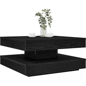 vidaXL Table basse rotative à 360 degrés noir 70x70x34,5 cm pas cher
