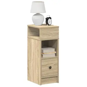 vidaXL Table de chevet avec tiroir chêne sonoma 25x31x66 cm pas cher