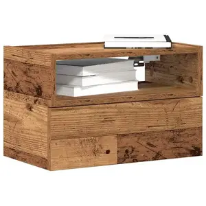 Comparateur de prix : vidaXL Tables de chevet murales 2 pcs vieux bois 45x26x28,5 cm