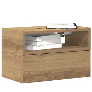 vidaXL Table de chevet murale chêne artisanal 45x26x28,5 cm pas cher