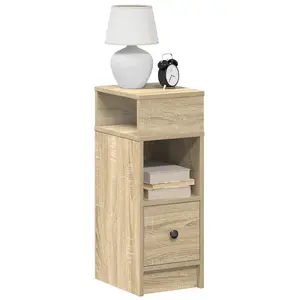 vidaXL Tables de chevet 2 pcs avec tiroir chêne sonoma 25x31x66 cm pas cher