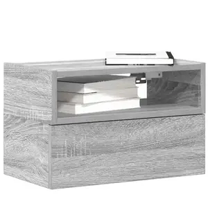 Comparateur de prix : vidaXL Tables de chevet murales 2 pcs sonoma gris 45x26x28,5 cm