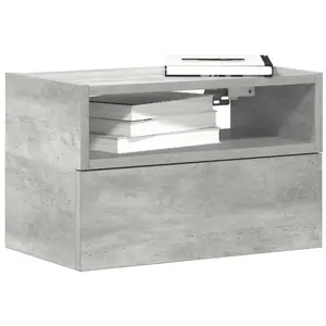 vidaXL Table de chevet murale gris béton 45x26x28,5 cm pas cher