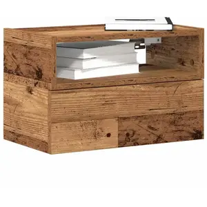Comparateur de prix : vidaXL Table de chevet murale vieux bois 45x26x28,5 cm