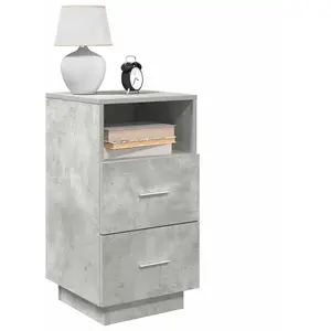 vidaXL Tables de chevet 2 pcs avec 2 tiroirs gris béton 36x36x68 cm pas cher