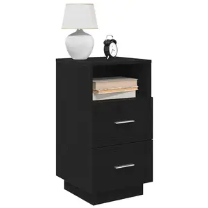 vidaXL Tables de chevet 2 pcs avec 2 tiroirs noir 36x36x68 cm pas cher