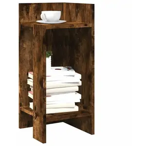vidaXL Tables d'appoint 2 pcs avec étagère chêne fumé 25,5x27x60 cm pas cher