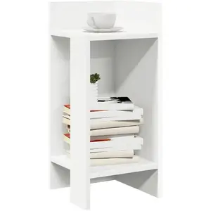 vidaXL Table d'appoint avec étagère blanc 25,5x27x60 cm pas cher