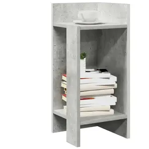 vidaXL Tables d'appoint 2 pcs avec étagère gris béton 25,5x27x60 cm pas cher