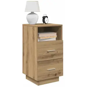 vidaXL Tables de chevet 2 pcs et 2 tiroirs chêne artisanal 36x36x68 cm pas cher