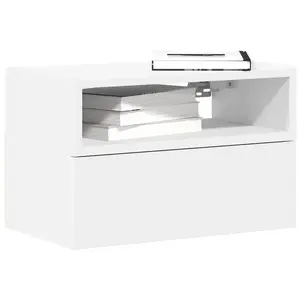 vidaXL Table de chevet murale blanc 45x26x28,5 cm pas cher